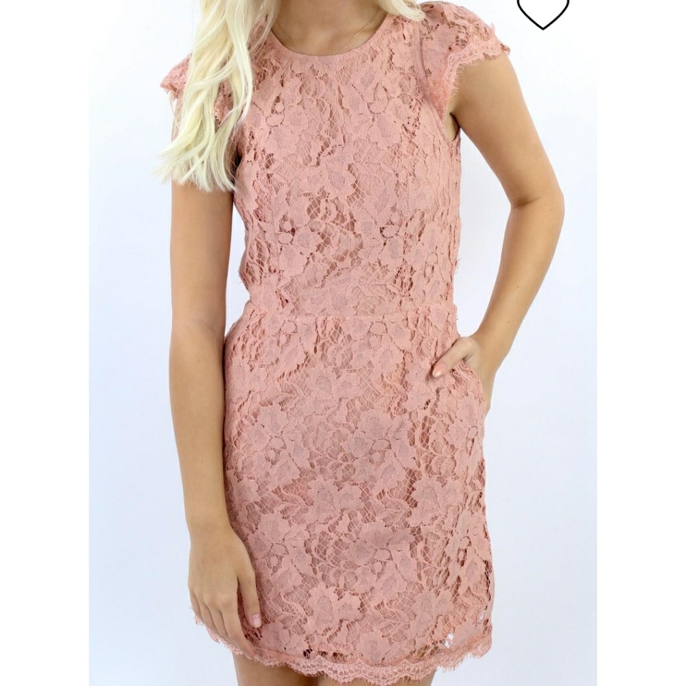 Pink lace dress